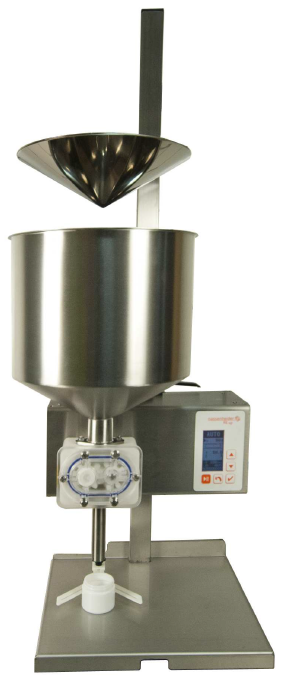 Liquid filler with gear pump for viscous liquids Raupack UK and Ireland