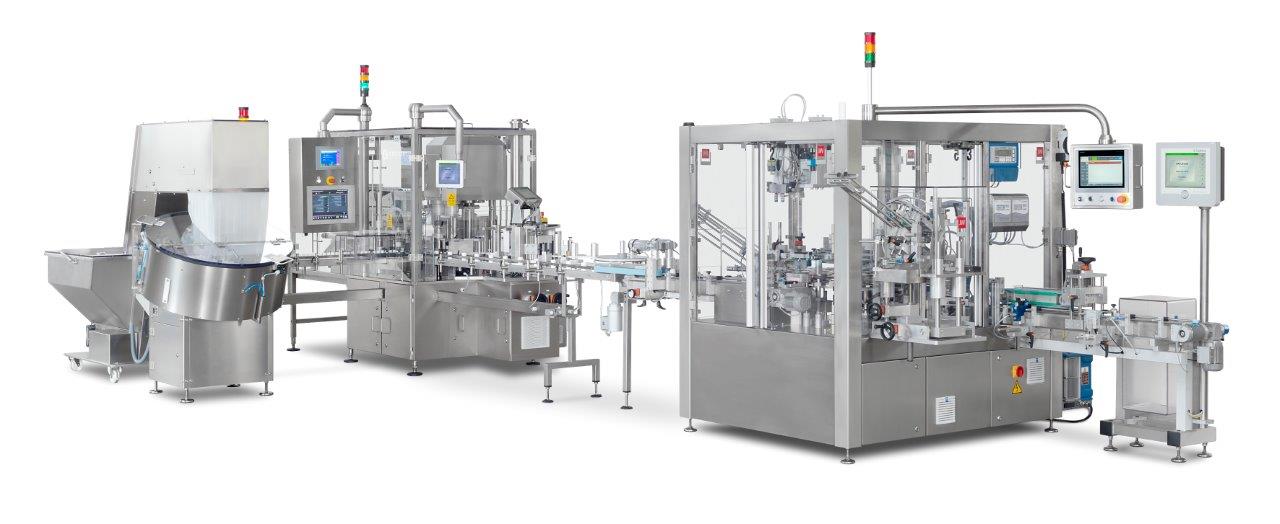 Compact Filling Line - Unscrambler, Counter, Checkweigher, Capper, Cartoner Raupack UK and Ireland